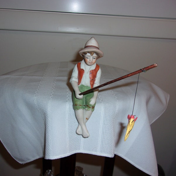Vintage Black Boy Fishing Statue Etsy