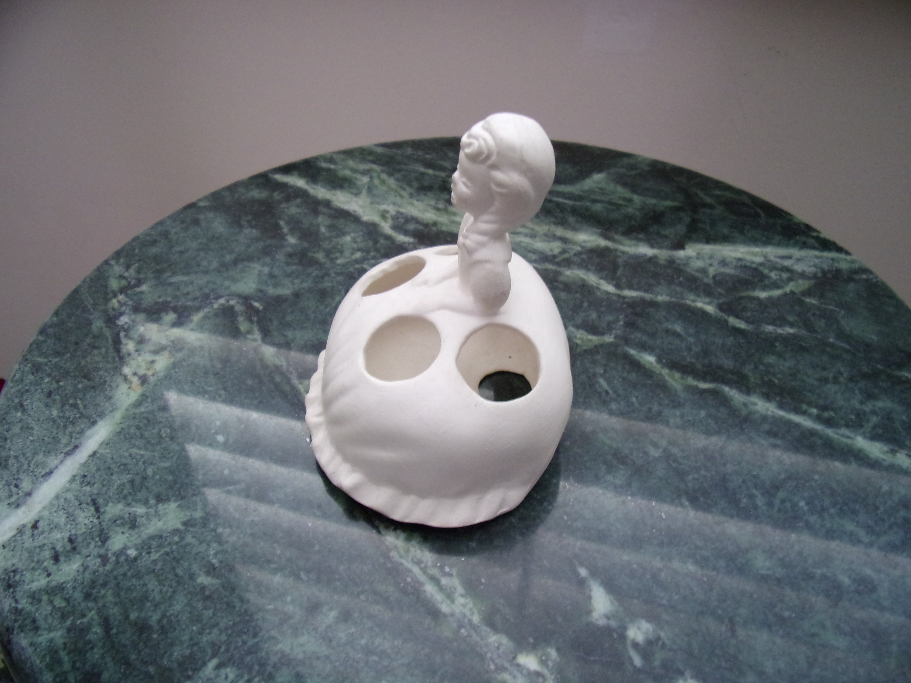 Unique Vintage Ceramic Unglazed Lady Lipstick Holder Etsy