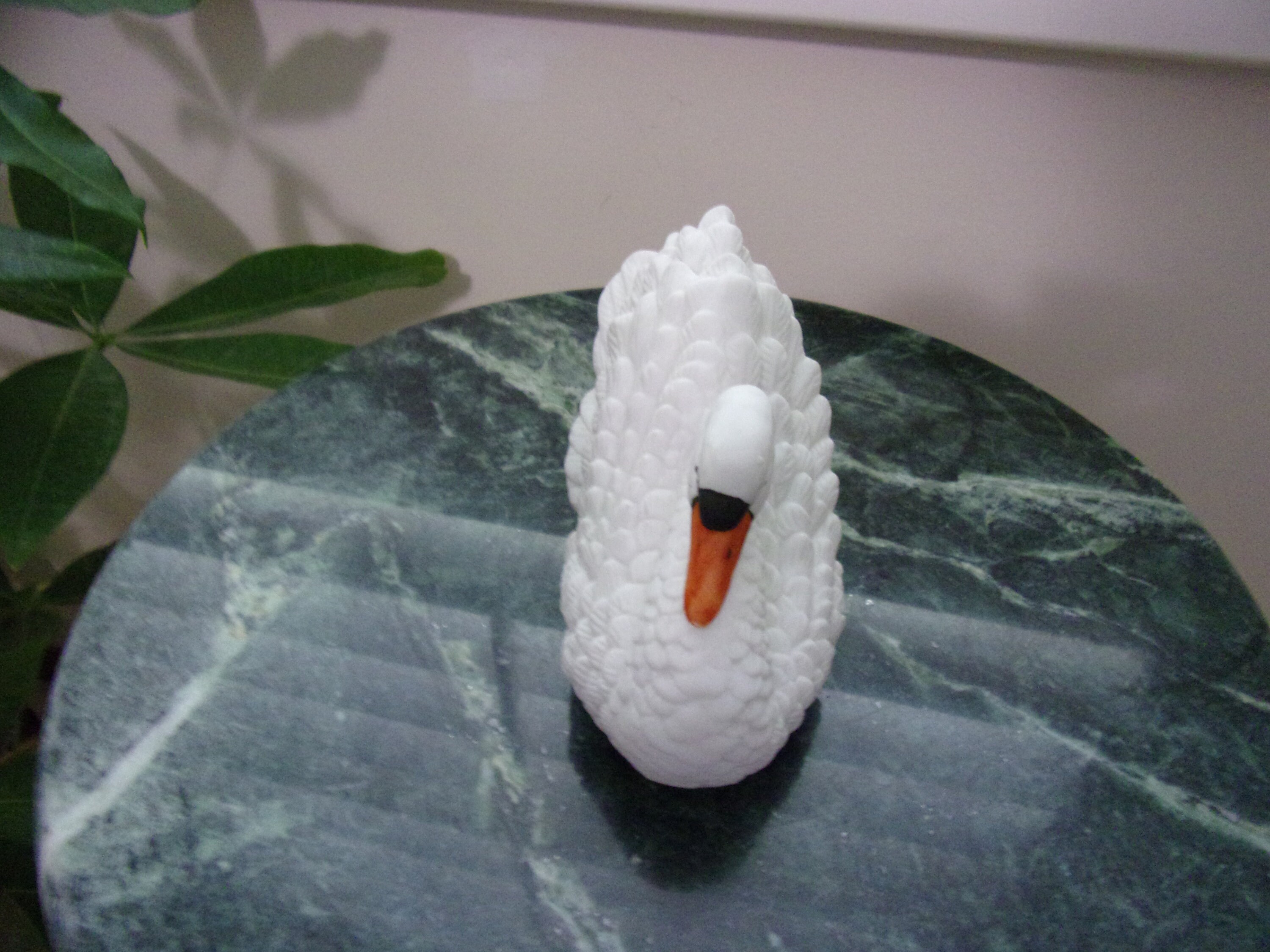 白鳥　置物　器　ヴィンテージ フランス 80s 白鳥 スワン 陶器 小物入れ 置物 ヴィンテージ