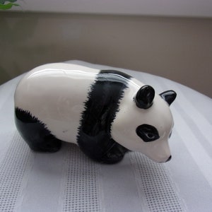 Vintage Handpainted Ceramic Panda Figurine
