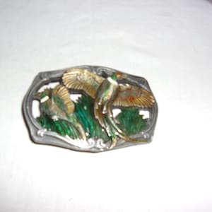 Vintage Metal Pheasants Belt Buckle Made In U.S.A.