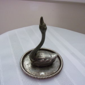Vintage Silverplate Swan Ring Holder