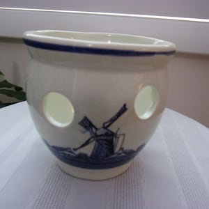 Vintage Delft Blue Decorative Planter Made In Holland