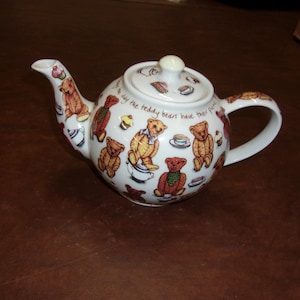 Vintage Porcelain Teddy Bear Teapot