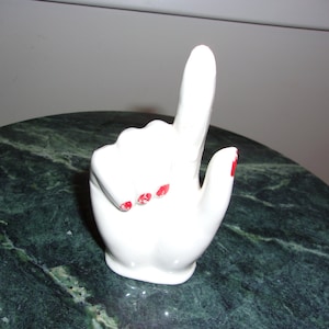 Vintage Handcrafted Ceramic Hand Ring Holder