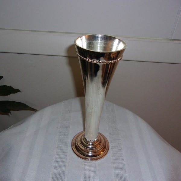 Vintage Silverplate Trumpet Vase