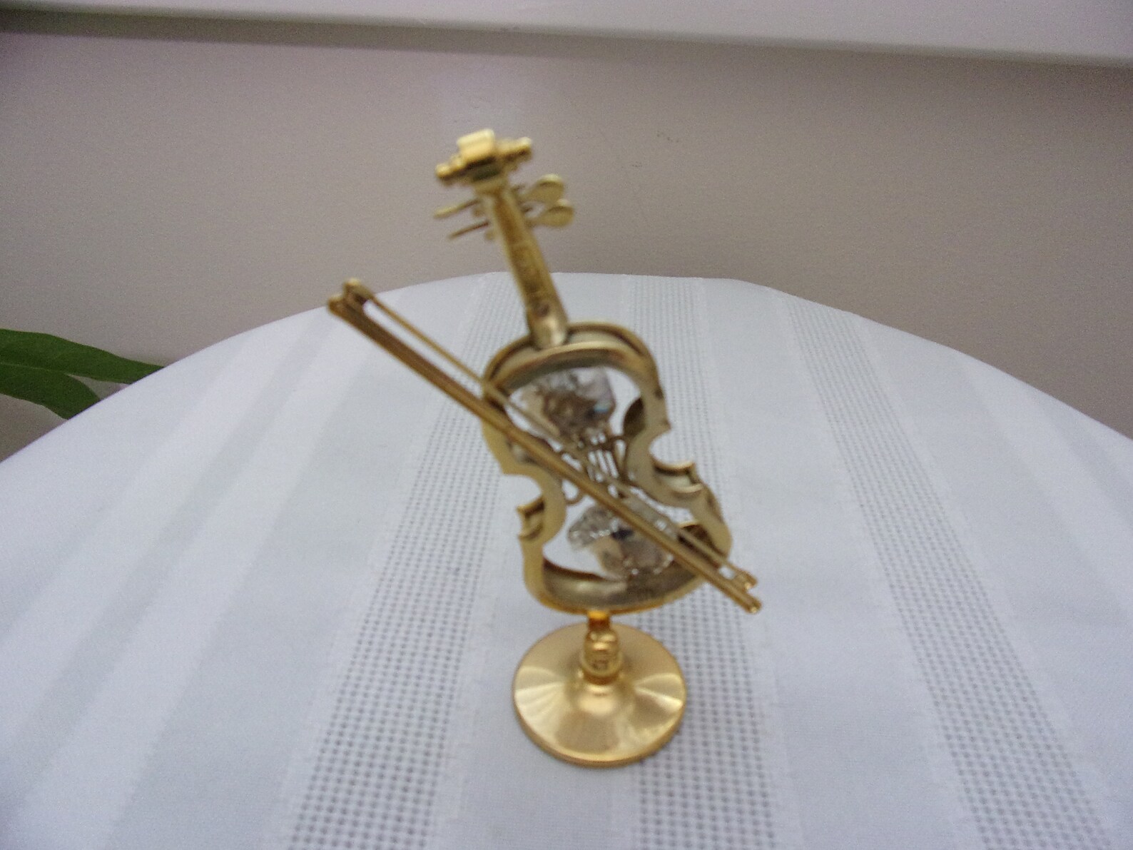 Unique Vintage 24 K Gold Plated Violin With Austrian Crystals Etsy