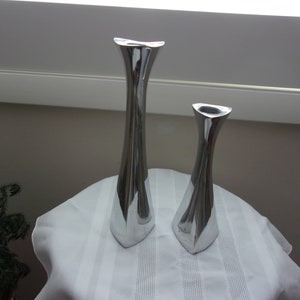 Vintage Pair Of Nambe Candleholders