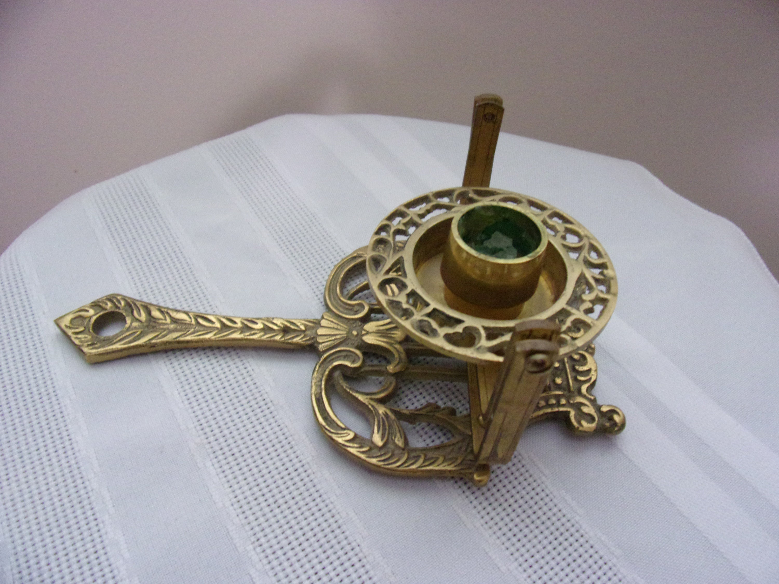 Unique Vintage Brass Hand Held Candleholder/Wall Candle Holder Etsy