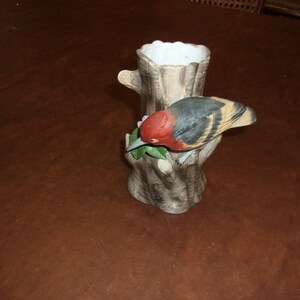 Vintage Handpainted Ceramic Bird Figurine/Bird Vase