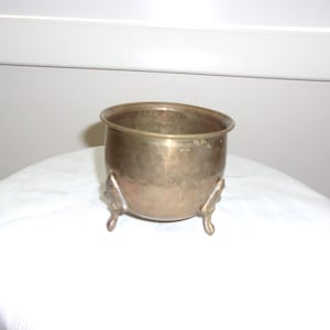 Vintage Small Brass Footed Planter