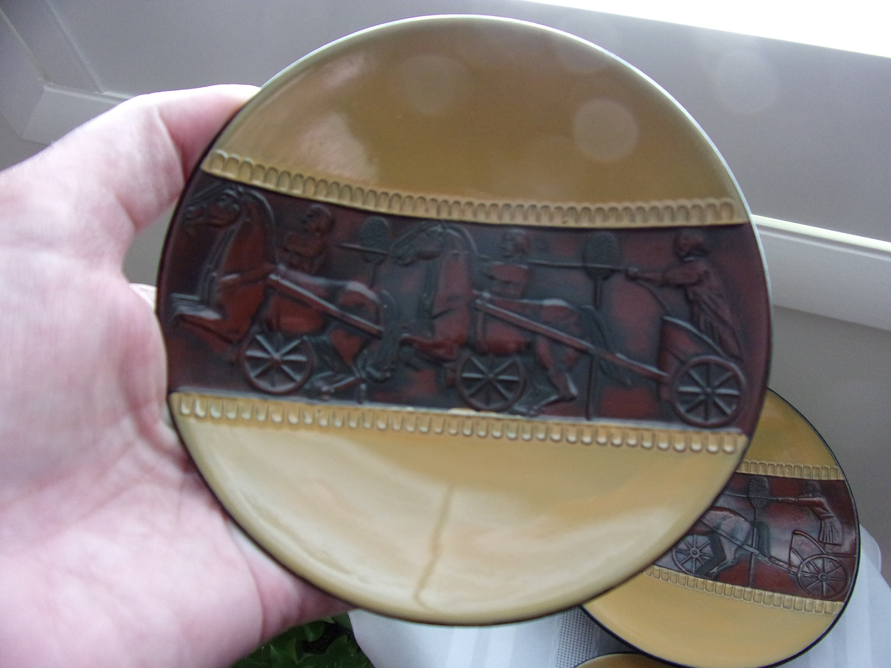 Unique Vintage Roman Scene Decorative Bowls Set One Large Bowl Etsy