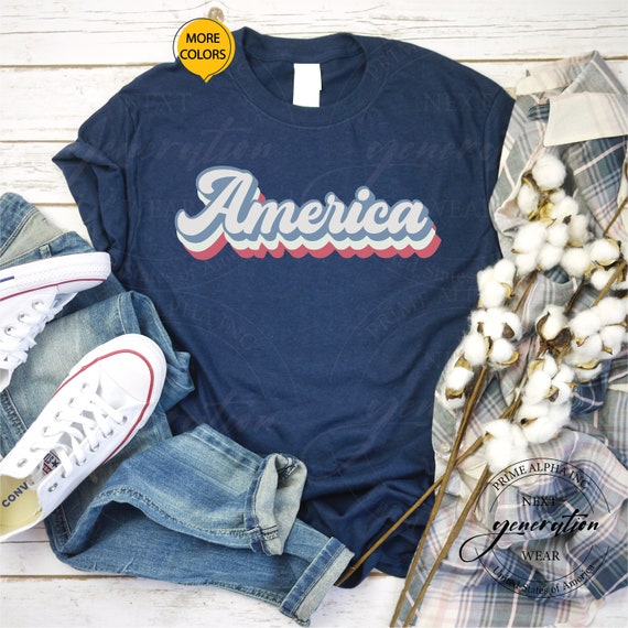 Retro America Shirt America Shirt Patriotic Shirt Memorial - Etsy
