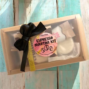 Vegan Everything But The Vodka Espresso Martini Kit in rustic gift box. All natural | Guilt Free | Low Calorie