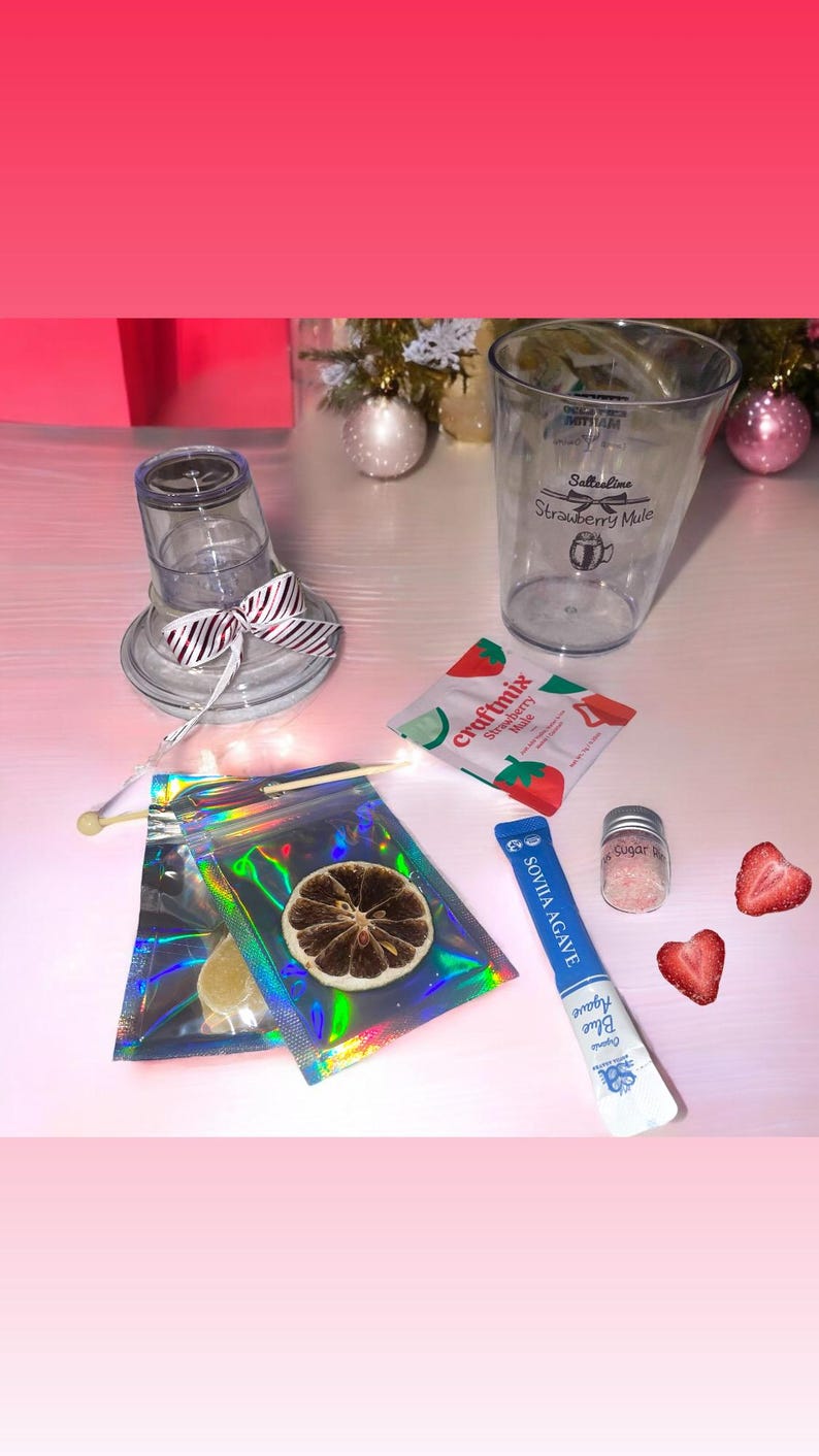 Variety Cocktail Kit Gift | Shaker or Drink Pouch Strawberry Mule