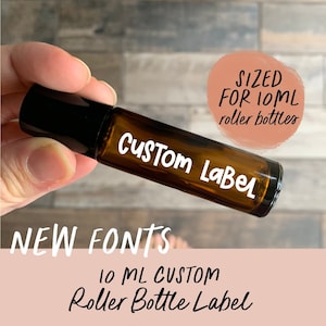 new fonts* 10ml Custom Roller bottle Labels || Roller Bottle labels || DIY label only