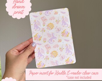 Celestial Dragons Cardstock kindle insert for clear e-reader, case not included