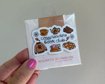 Cozy Readers Book Club, magnetic bookmark, gift for bookish friends, gifts for readers