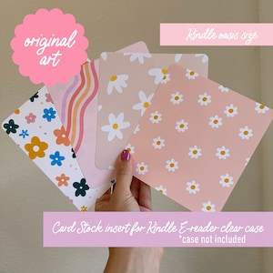 Original Art Cardstock insert for OASIS clear e-reader case fits kindle Oasis case not included