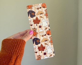 Fall Stuffies Laminated Bookmark printed on photo quality cardstock