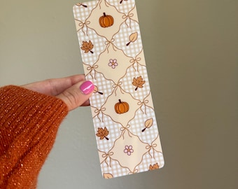 Coquette Fall Laminated Bookmark printed on photo quality cardstock