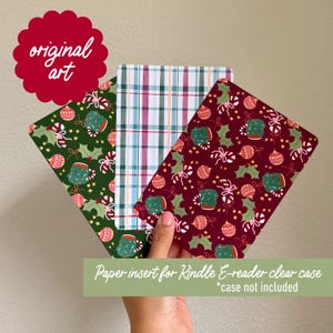 Original Art Cardstock insert- 2024 Christmas - for clear e-reader case fits kindles - case not included