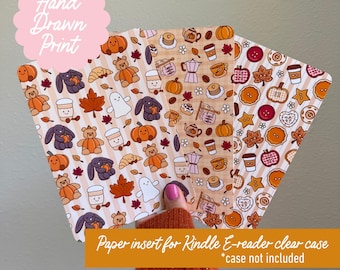 Cozy Cutesy inserts for clear kindle and kobo e-reader case - case not included