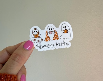 Boookish ghosts water resistant sticker, stickers for water bottles, kindles, laptops