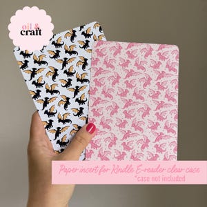 Cutesy Dragons Cardstock insert for clear e-reader case fits kindles