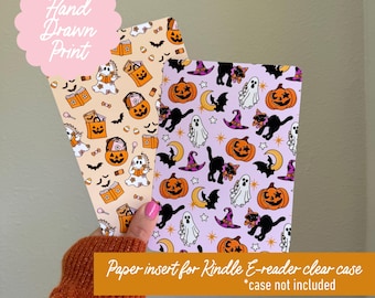 Vintage Halloween insert for clear kindle and kobo e-reader case - case not included