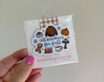 All Booked for Fall, magnetic bookmark, gift for bookish friends, gifts for readers