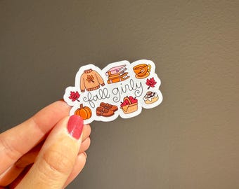 Fall Girly water resistant sticker, stickers for water bottles, kindles, laptops