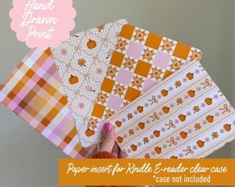 Coquette Fall Girly inserts for clear kindle and kobo e-reader case - case not included