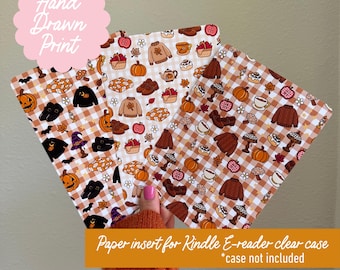 Cozy Fall inserts for clear kindle and kobo e-reader case - case not included