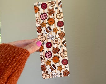 Cozy Fall Buttons Laminated Bookmark printed on photo quality cardstock