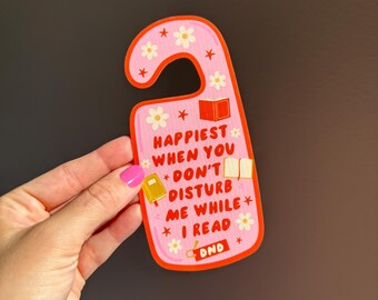 Happiest When I'm Reading printed on photo quality cardstock laminated with open sides