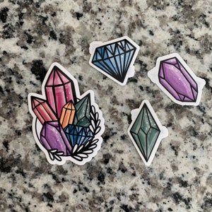 Crystal waterproof sticker set for spray bottles or tumblers or water bottles - 4 stickers