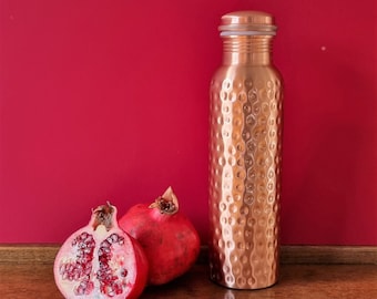Quality pure copper bottle. 1 liter bottle. Matt finish