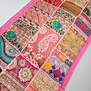 Vintage table runner. Patchwork Indian table decoration