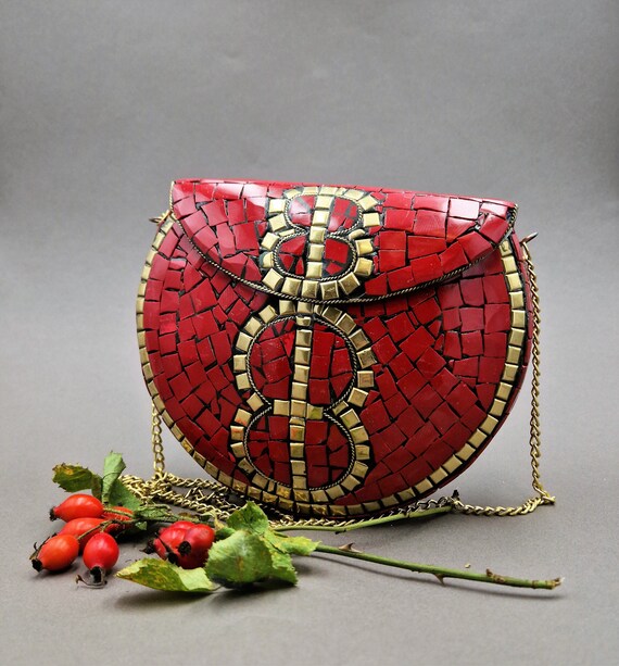Mosaic clutch best sale bag