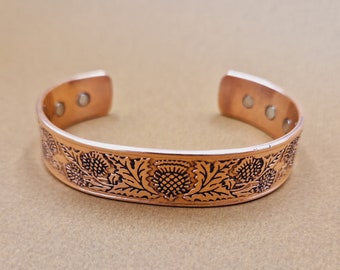 Decorative copper bracelet. Copper jewellery.