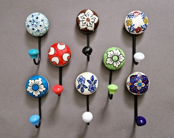 Medium Colorful Vintage hangers Ceramic wall hook wall hanger