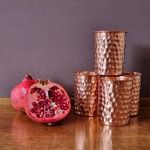 Quality hammered copper glasses. Pure copper glasses image 2