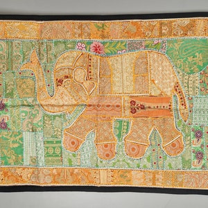 Large patchwork elephant wall hanging 100x150cm
