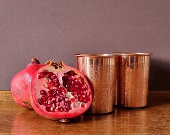 Engraved Copper Glasses: Handcrafted Indian Drinkware