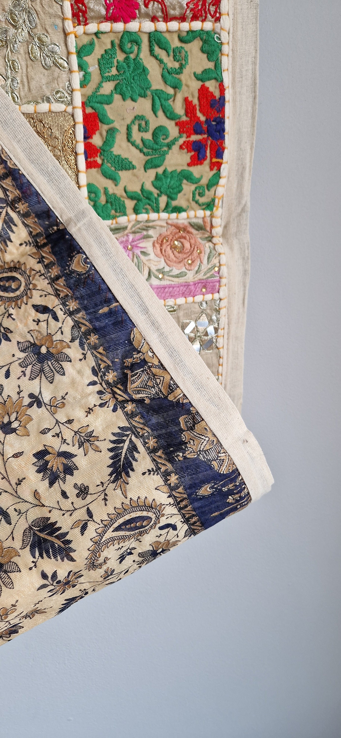 Runner da tavolo vintage. Decorazione da tavola indiana patchwork - Italia