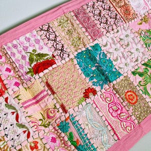 Indian table runner. Embroidered table cloth.