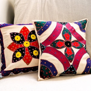 Set of 2 Indian Patchwork cushion covers