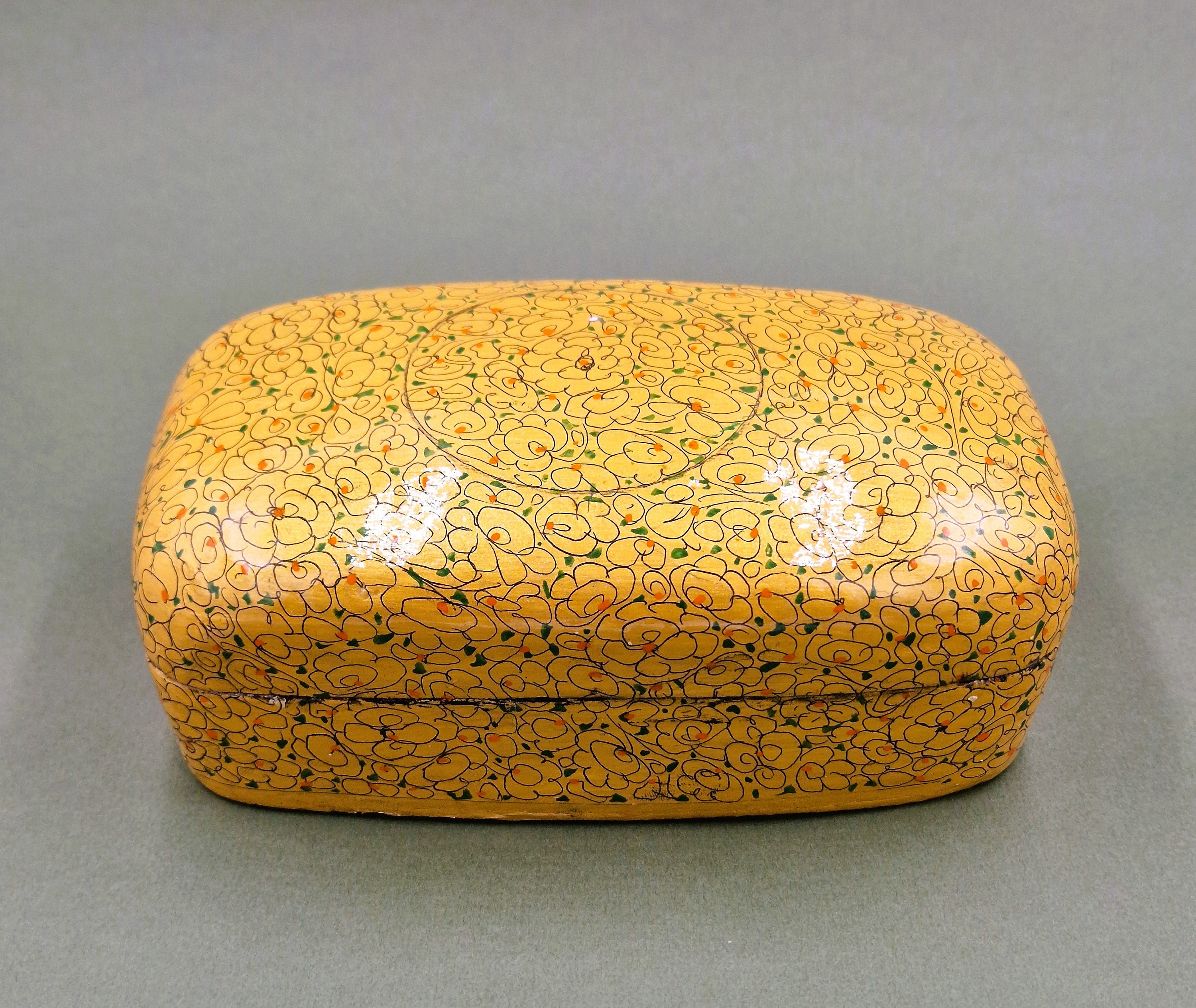 Lot De 2 Boîtes Décoratives Peintes à La Main - Artisanat Du Cachemire - Motif Ethnique