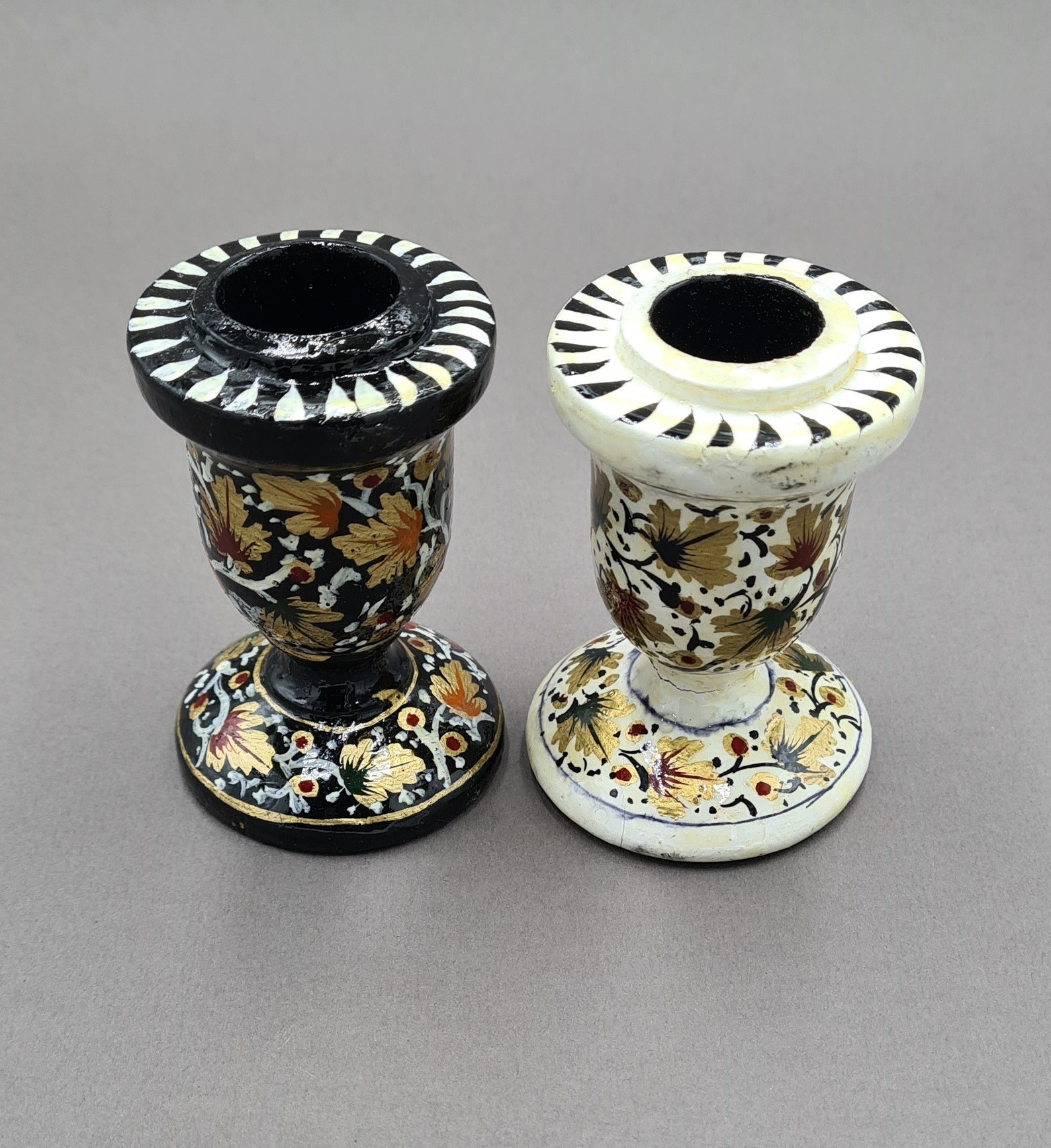 Set of 2 Paper Candle Holders. Handpainted Decorative Candle Etsy
